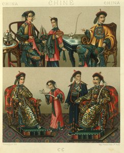 Illustratie van de keizerlijke familie van Chin, China door Albert Charles August Racinet