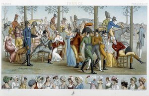 De bourgeois wandelen naar Longchamp, begin 19e eeuw - in 