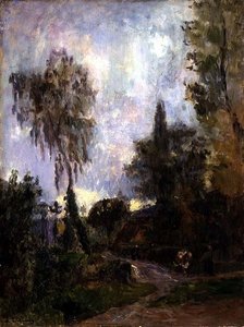 Een weg in Hondouville door Albert Charles Lebourg