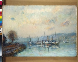 Vanaf het boothuis, buitenwijken van Rouen