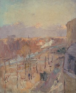 De Avenue in Parijs na een Storm door Albert Charles Lebourg