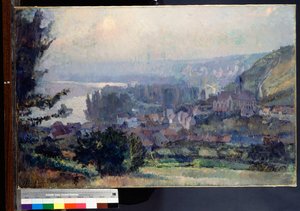 Uitzicht op Vetheuil, Zonsondergang, 1897