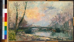 Uitzicht op de Seine, Parijs door Albert Charles Lebourg