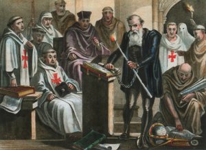 Galileo Galilei voor het Heilige Officie door Albert Chereau