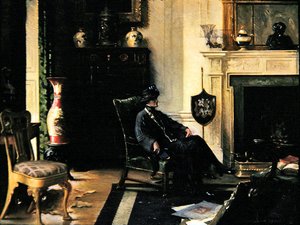 Dame in een interieur