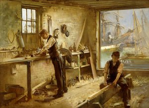 De werkplaats van de scheepsbouwer
