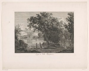 Gezicht op het meer bij Villa Borghese
