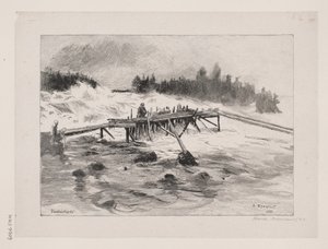 Een waterval. Vallinkoski door Albert Gustaf Aristides Edelfelt