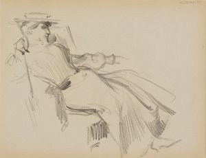 Zittende vrouw door Albert Edelfelt
