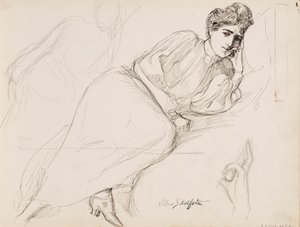 Rustende vrouw door Albert Edelfelt
