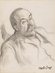Portretschets man door Albert Edelfelt
