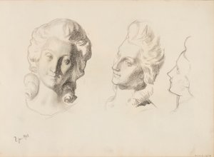 Maskers, schets / 1700 (Rokokoo), schets door Albert Edelfelt