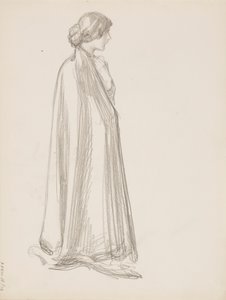 Vrouw in een cape door Albert Edelfelt