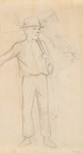 Jongen, mogelijk een schets voor een schilderij van Veräjällä door Albert Edelfelt