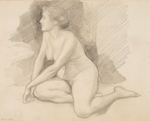 Naakt zitten door Albert Edelfelt