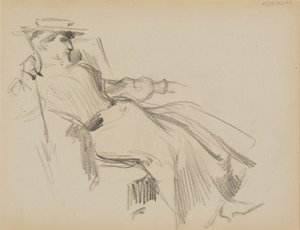Zittende vrouw door Albert Edelfelt