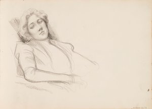 Zittende vrouw, half lichaam film door Albert Edelfelt