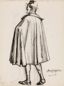 Man in cape door Albert Edelfelt