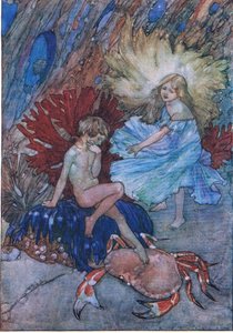 "Nee, prik die arme krab niet", uit The Water Babies uitgegeven door Humphrey Milford Oxford University Press, ca. 1930