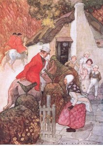 Toen ze Sir John zag, maakte ze een diepe buiging, uit The Water Babies uitgegeven door Humphrey Milford Oxford University Press, ca. 1930 door Albert Edward Jackson