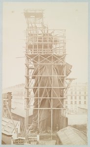 Assemblage van het Vrijheidsbeeld, Parijs, 1883