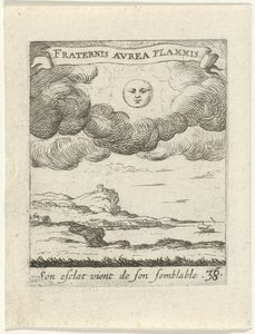 Landschap met maan door Albert Flamen
