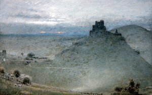 Corfe Castle door Albert Goodwin