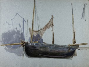 Vissersboot 57BX door Albert Goodwin