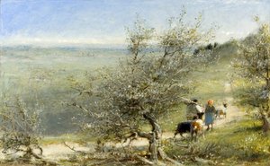 Florence vanaf de heuvels bij Fresole door Albert Goodwin