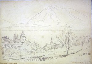 Meer van Thun, Oberhofen door Albert Goodwin