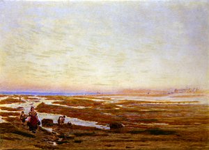Laagwater aan de Zuidkust, nabij Brighton door Albert Goodwin