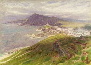 De kust bij Ilfracombe, Noord-Devon door Albert Goodwin