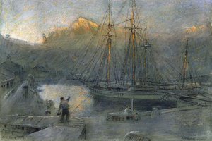 De Haven van Sollo, Majorca door Albert Goodwin
