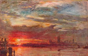 Zonsondergang in Westminster, 1900
