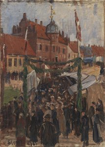 Markt op Stege Torv door Albert Gottschalk
