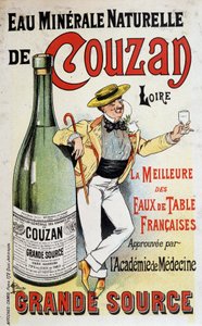 Reclame voor het mineraalwater van Couzan - door Albert Guillaume (1873-1942), ca. 1895 door Albert Guillaume