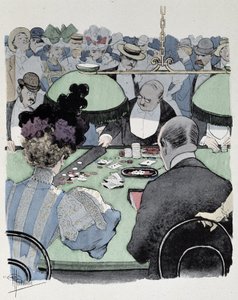 Koppel aan een speeltafel door Albert Guillaume