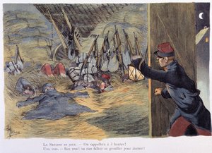 Dan la straille - in "Album militaire" door Albert Guillaume (1873-1942), circa 1900 door Albert Guillaume