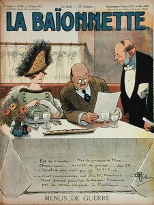 Menus de Guerre, uit La Baionnette, 15 maart 1917 door Albert Guillaume