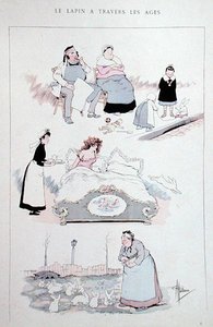 Het Konijn door de Eeuwen Heen, cartoon gereproduceerd in 