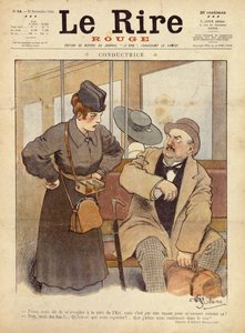 De Treinconducteur, cartoon uit Le Rire Rouge, 27 november 1915 door Albert Guillaume