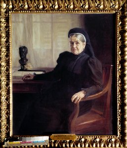 Portret van Madame Pasteur (1854-1905), weduwe van de Franse arts Louis Pasteur (1822-1895) door Albert Gustaf Aristides Edelfelt
