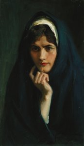 Het Hoofd van een Meisje, 1904 door Albert Gustaf Aristides Edelfelt