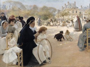De Luxemburgse Tuinen, Parijs door Albert Gustaf Aristides Edelfelt