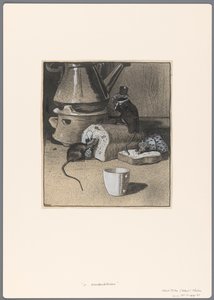 Ontwerp voor een politieke spotprent: De Gulzige knaagdieren. Aan de arbeiders-boterham door Albert Hahn (I)