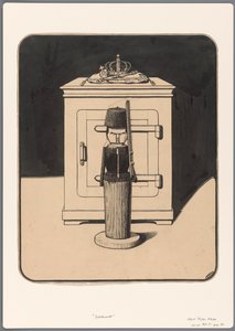 Ontwerp voor een politieke spotprent: De houten schildwacht door Albert Hahn (I)