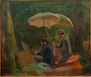 Twee Kunstenaars aan het Werk door Albert Hendschel