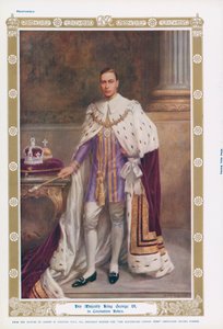 Koning George VI in zijn kroningsgewaden