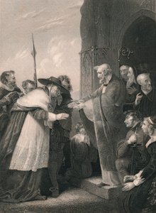 Kardinaal Wolsey betreedt de abdij van Leicester, 1530 door Albert Henry Payne
