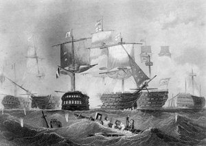 De Slag bij Trafalgar, 21 oktober 1805, ca. 1857 door Albert Henry Payne